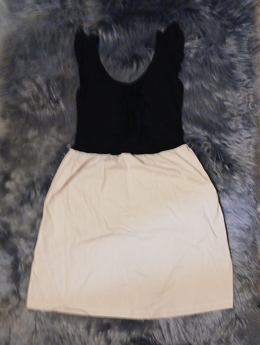 BeBop Black & Cream Sleeveless Colorblock Mini Dress